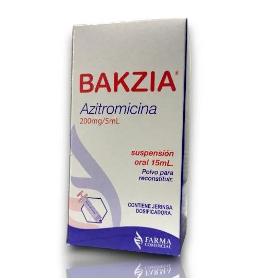 Azitromicina 200mg/5ml Bakzia 15ml Susp oral