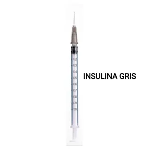 Jeringa insulina Gris 1ml aguja 27g x1/2 precisión care